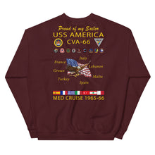 Load image into Gallery viewer, USS America (CVA-66) 1965-66 Cruise Sweatshirt - FAMILY