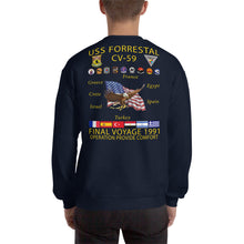 Load image into Gallery viewer, USS Forrestal (CV-59) 1991 Cruise Sweatshirt