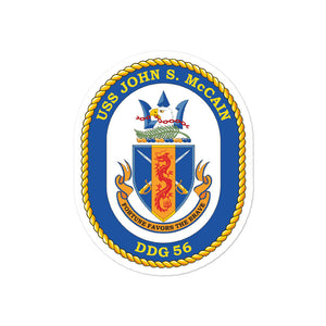 USS John S. McCain (DDG-56) Ship's Crest Vinyl Sticker