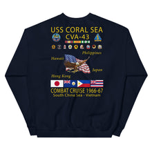 Load image into Gallery viewer, USS Coral Sea (CVA-43) 1966-67 Cruise Sweatshirt