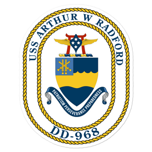 USS Arthur W. Radford (DD-968) Ship's Crest Vinyl Sticker