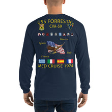 Load image into Gallery viewer, USS Forrestal (CVA-59) 1974 Long Sleeve Cruise Shirt
