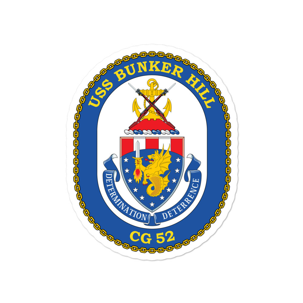 USS Bunker Hill (CG-52) Ship's Crest Vinyl Sticker