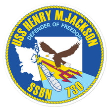Load image into Gallery viewer, USS Henry M. Jackson (SSBN-730) Ship&#39;s Crest Vinyl Sticker