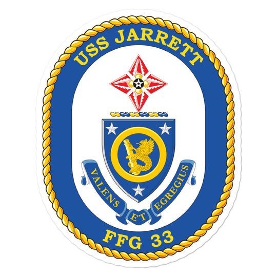 USS Jarrett (FFG-33) Ship's Crest Vinyl Sticker