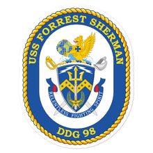 Load image into Gallery viewer, USS Forrest Sherman (DDG-98) Ship&#39;s Crest Vinyl Sticker