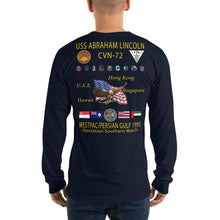 Load image into Gallery viewer, USS Abraham Lincoln (CVN-72) 1995 Long Sleeve Cruise Shirt