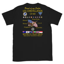 Load image into Gallery viewer, USS Constellation (CV-64) 1994-95 Cruise Shirt - FAMILY