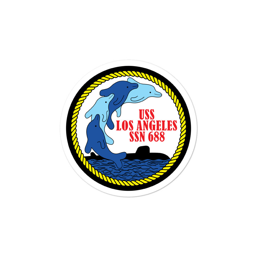 USS Los Angeles (SSN-688) Ship's Crest Vinyl Sticker