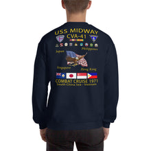 Load image into Gallery viewer, USS Midway (CVA-41) 1971 Cruise Sweatshirt