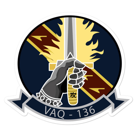 VAQ-136 Gauntlets Squadron Crest Vinyl Sticker