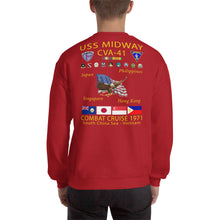 Load image into Gallery viewer, USS Midway (CVA-41) 1971 Cruise Sweatshirt
