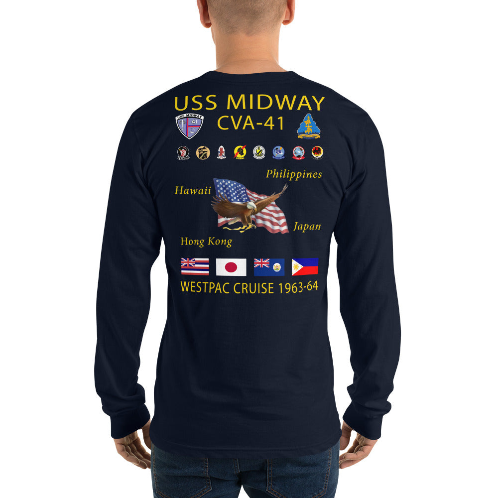 USS Midway (CVA-41) 1963-64 Long Sleeve Cruise Shirt