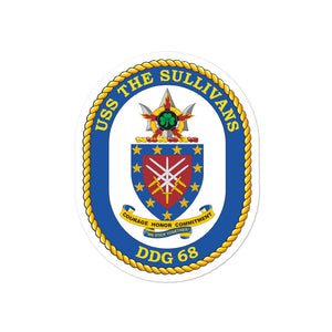USS The Sullivans (DDG-68) Ship's Crest Vinyl Sticker
