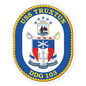 USS Truxtun (DDG-103) Ship's Crest Vinyl Sticker
