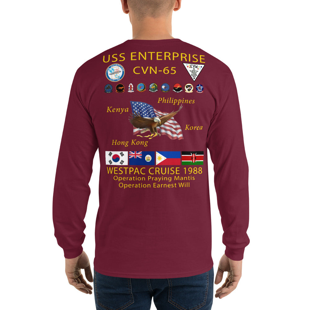 USS Enterprise (CVN-65) 1988 Long Sleeve Cruise Shirt
