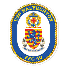 Load image into Gallery viewer, USS Halyburton (FFG-40) Ship&#39;s Crest Vinyl Sticker