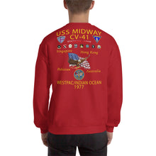 Load image into Gallery viewer, USS Midway (CV-41) 1977 Cruise Sweatshirt