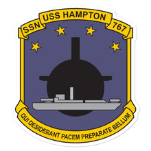 Load image into Gallery viewer, USS Hampton (SSN-767) Ship&#39;s Crest Vinyl Sticker
