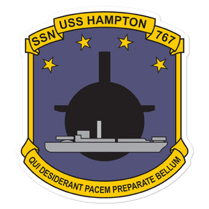 USS Hampton (SSN-767) Ship's Crest Vinyl Sticker
