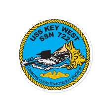 Load image into Gallery viewer, USS Key West (SSN-722) Ship&#39;s Crest Vinyl Sticker