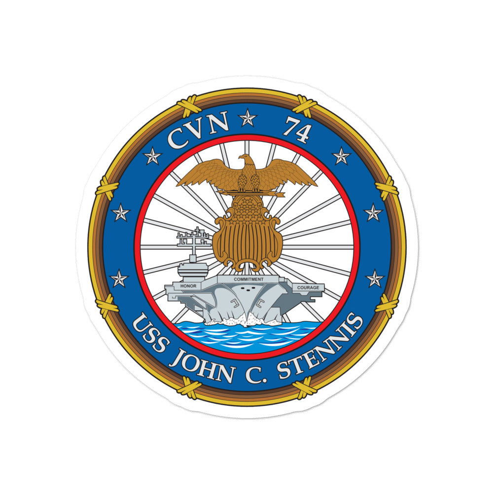 USS John C. Stennis (CVN-74) Ship's Crest Vinyl Sticker