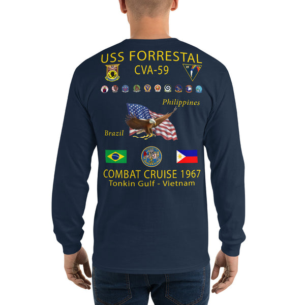 USS Forrestal (CVA-59) 1967 Long Sleeve Cruise Shirt