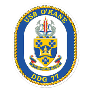 USS O'Kane (DDG-77) Ship's Crest Vinyl Sticker