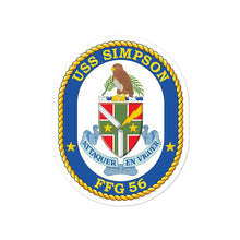 Load image into Gallery viewer, USS Simpson (FFG-56) Ship&#39;s Crest Vinyl Sticker