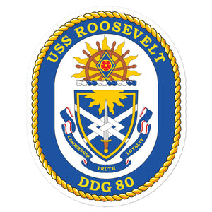 USS Roosevelt (DDG-80) Ship's Crest Vinyl Sticker