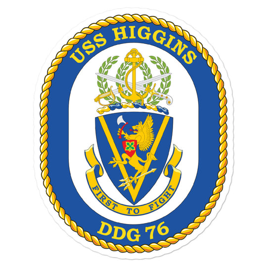 USS Higgins (DDG-76) Ship's Crest Vinyl Sticker