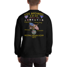 Load image into Gallery viewer, USS Midway (CV-41) 1977 Cruise Sweatshirt