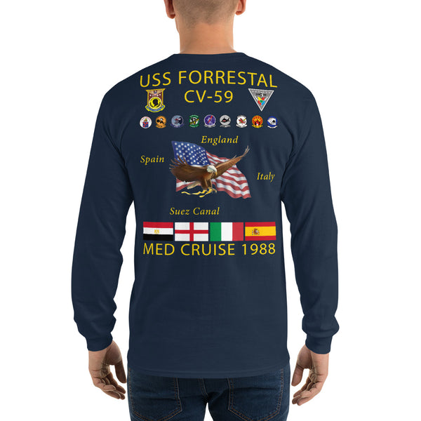 USS Forrestal (CV-59) 1988 Long Sleeve Cruise Shirt