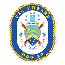 Load image into Gallery viewer, USS Howard (DDG-83) Ship&#39;s Crest Vinyl Sticker