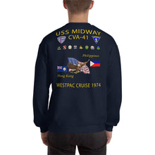 Load image into Gallery viewer, USS Midway (CVA-41) 1974 Long Sleeve Cruise Shirt