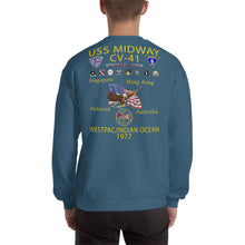 Load image into Gallery viewer, USS Midway (CV-41) 1977 Cruise Sweatshirt