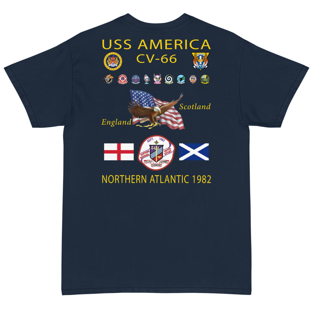 USS America (CV-66) 1982 Cruise Shirt - SIZES 4XL-5XL ONLY