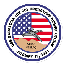 Load image into Gallery viewer, USS Saratoga (CV-60) Operation Desert Storm Vinyl Sticker