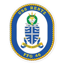 Load image into Gallery viewer, USS Rentz (FFG-46) Ship&#39;s Crest Vinyl Sticker