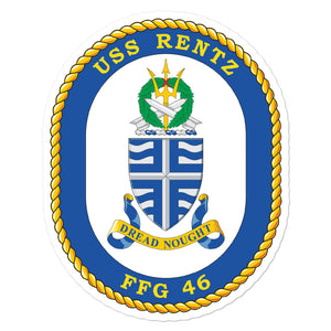 USS Rentz (FFG-46) Ship's Crest Vinyl Sticker