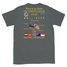 Load image into Gallery viewer, USS Constellation (CV-64) 2001 Cruise Shirt - FAMILY