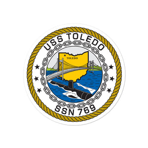 USS Toledo (SSN-769) Ship's Crest Vinyl Sticker