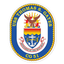 Load image into Gallery viewer, USS Thomas S. Gates (CG-51) Ship&#39;s Crest Vinyl Sticker