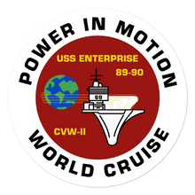 Load image into Gallery viewer, USS Enterprise (CVN-65) &#39;89-&#39;90 Power in Motion Cruise Vinyl Sticker