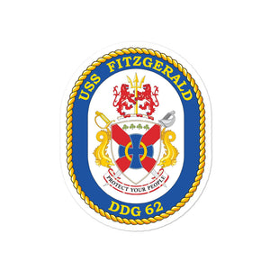 USS Fitzgerald (DDG-62) Ship's Crest Vinyl Sticker