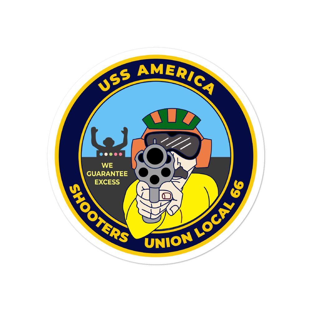 USS America (CV-66) Shooters Union Local 66 Vinyl Sticker