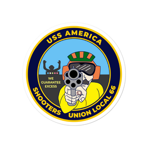 USS America (CV-66) Shooters Union Local 66 Vinyl Sticker