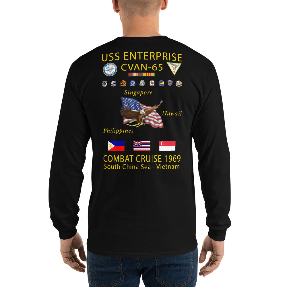 USS Enterprise (CVAN-65) 1969 Long Sleeve Cruise Shirt