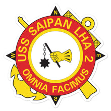 Load image into Gallery viewer, USS Saipan (LHA-2) Ship&#39;s Crest Vinyl Sticker
