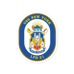 USS New York (LPD-21) Ship's Crest Vinyl Sticker